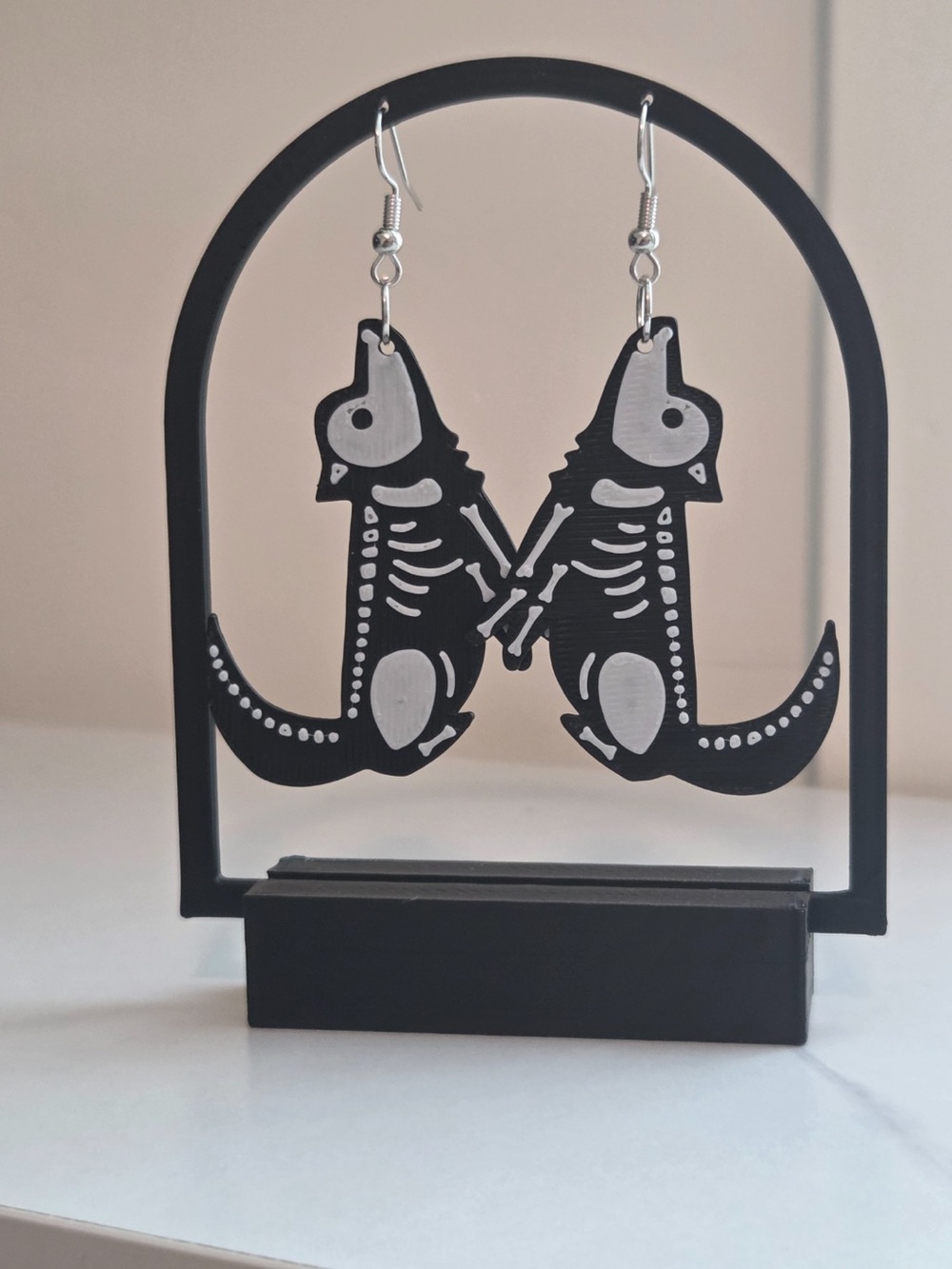 Cute Skeleton Wolf Earrings